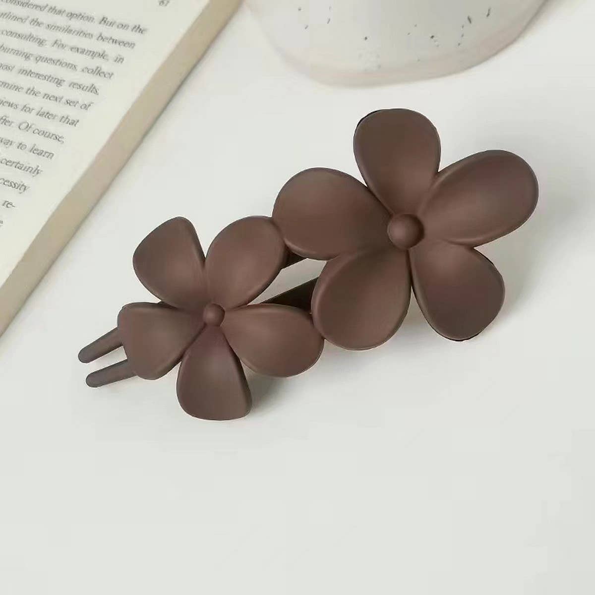 FLORAL HAIR CLIP,OVERSIZED DUCKBILL HAIRPIN FOR UPDOS