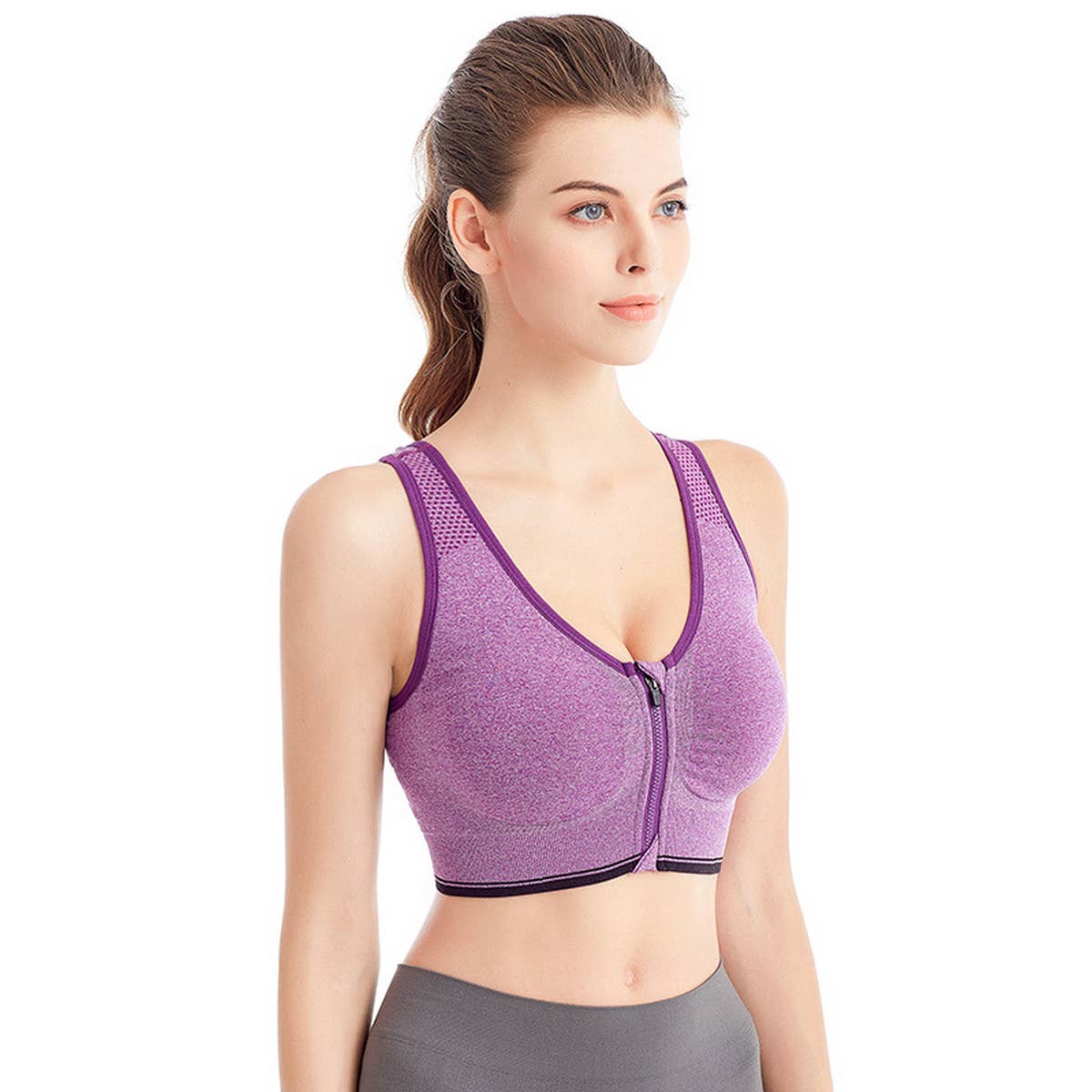 WOMEN FRONT ZIPPER SPORTS BRA