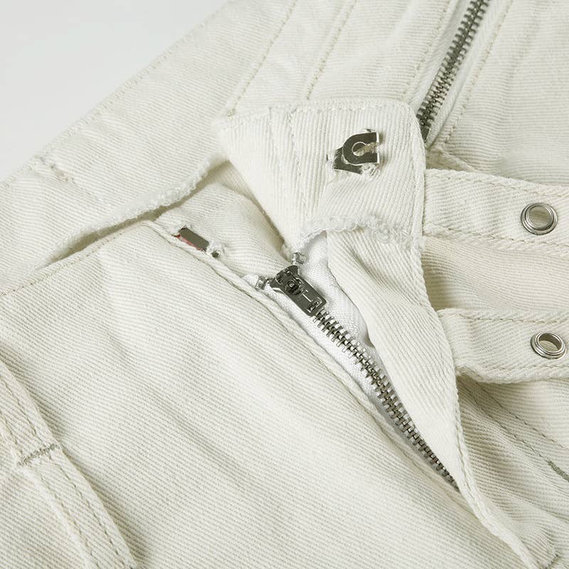 Workwear three-dimensional pocket straight pants