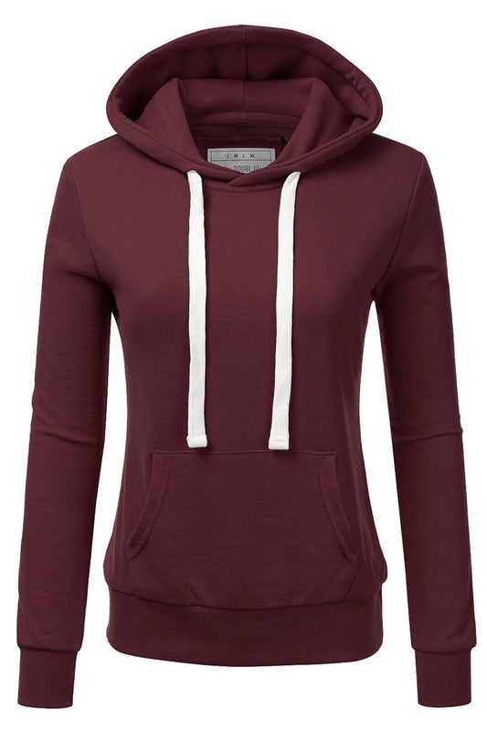 SOLID COLOR LONG SLEEVED HOODIE_AWOHOL189