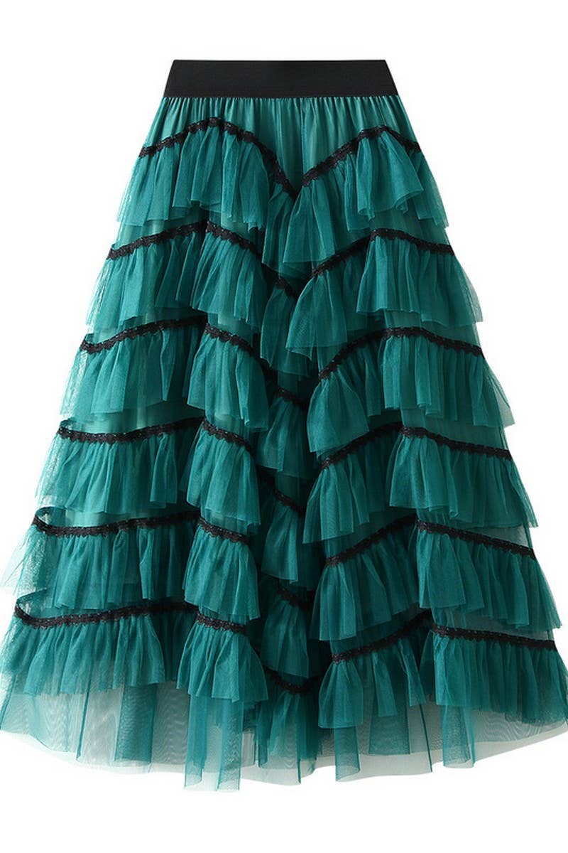 CWBLS0523_LAYERED TULLE CAKE SKIRT WITH FLOWY A-LINE SHAPE
