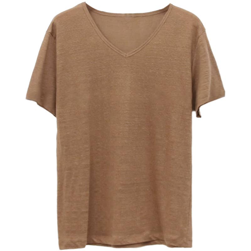 SIMPLE COTTON LINEN LOOSE BASE SHIRT