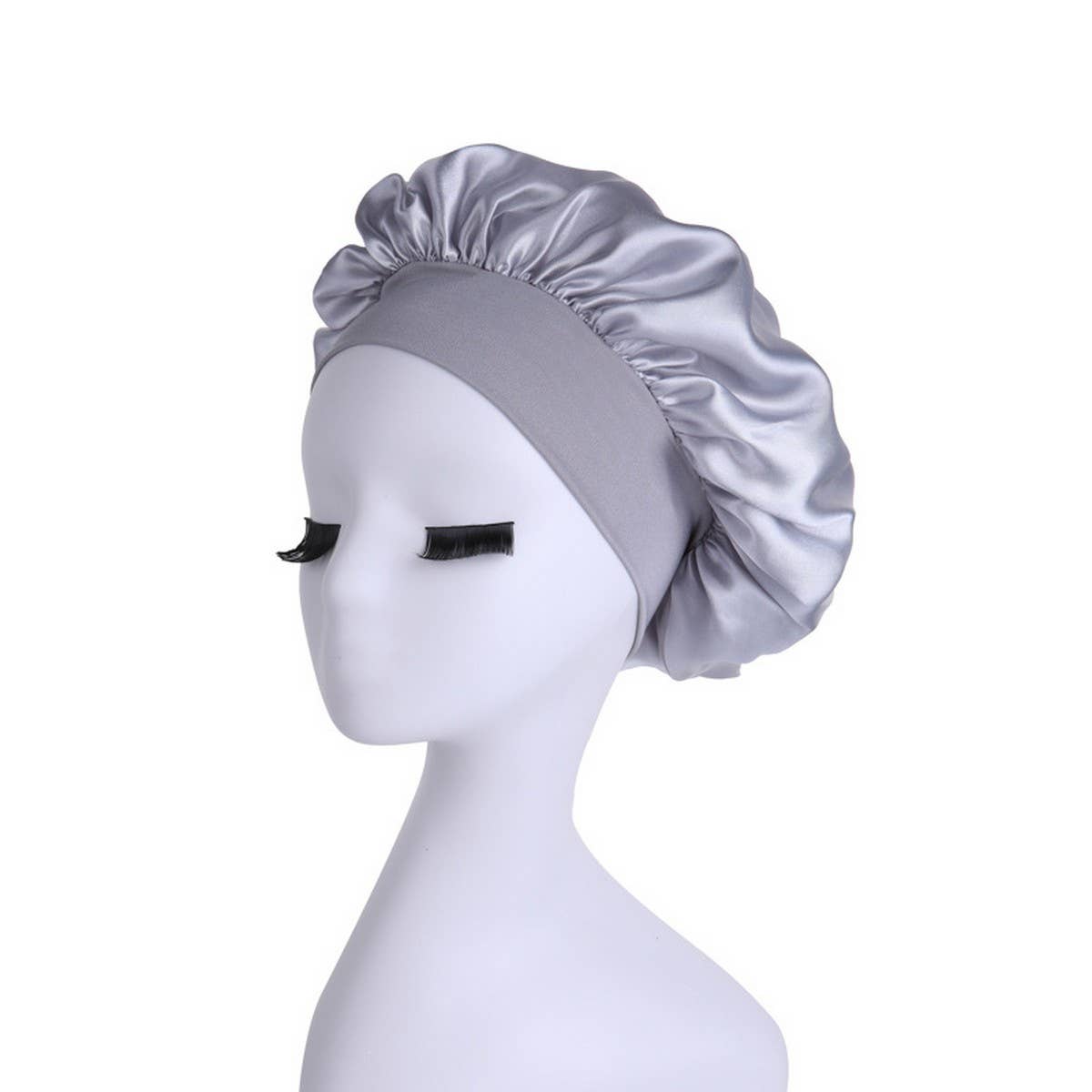 CWAHA6427_WIDE BRIM HIGH ELASTIC SATIN NIGHTCAP