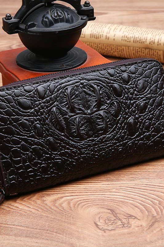TEXTURE CROCODILE PATTERN LONG WALLET_CUAB0064