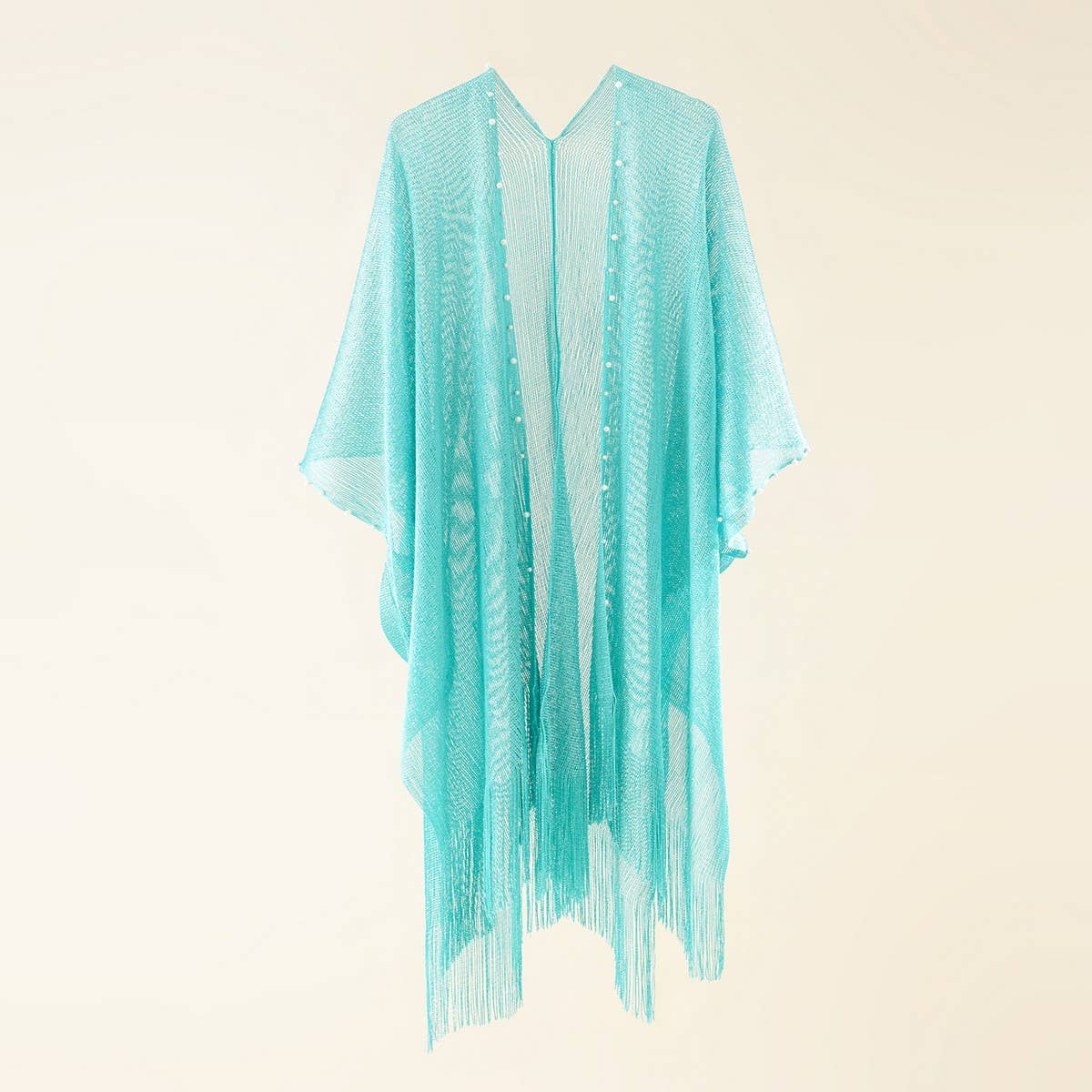 LONG TASSEL LACE FRONT OPEN KIMONO FOR SUMMER