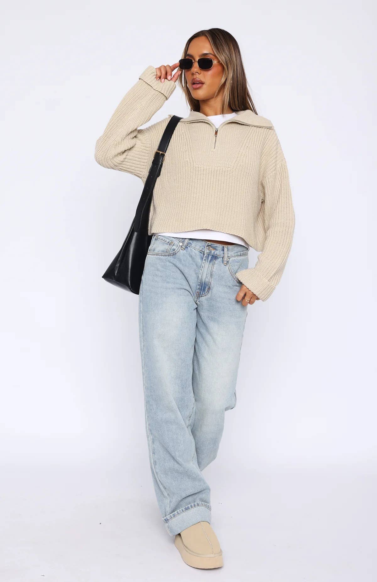 SOLID COLOR LONG SLEEVE STREET STYLE  SWEATER