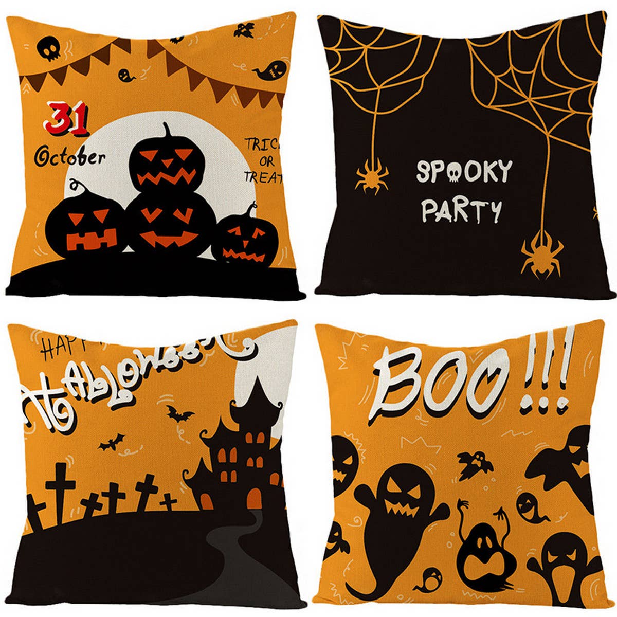 HALLOWEEN GHOST FACE PUMPKIN PILLOWCASE