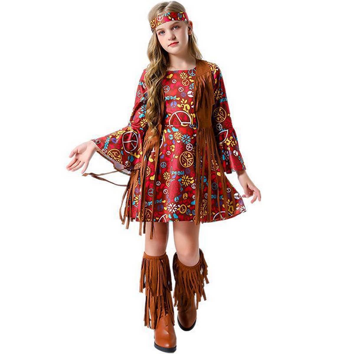 CHILDREN'S HALLOWEEN DISCO HIPPIE DRESS SET