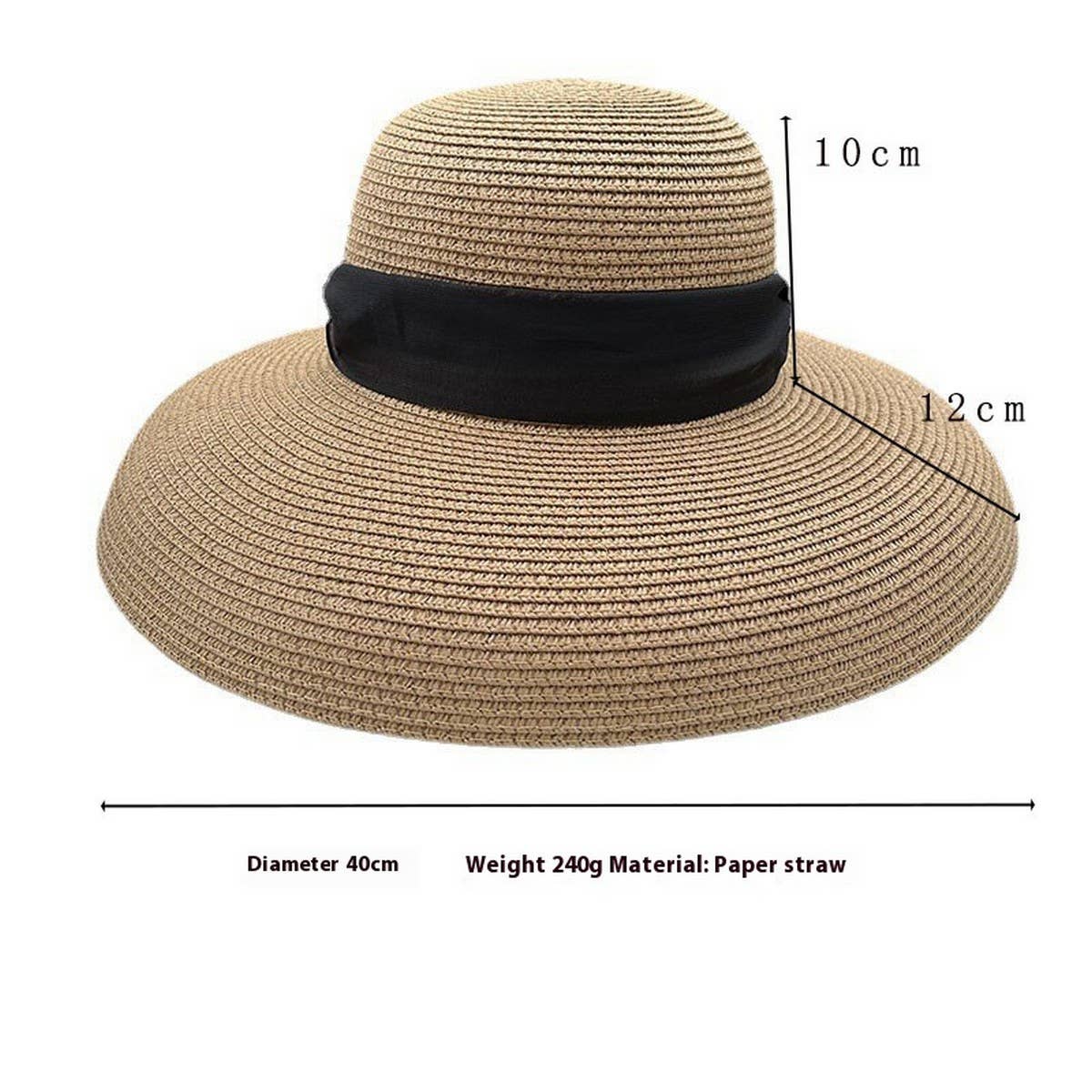 Summer foldable wide brim straw hat_CWAH3411