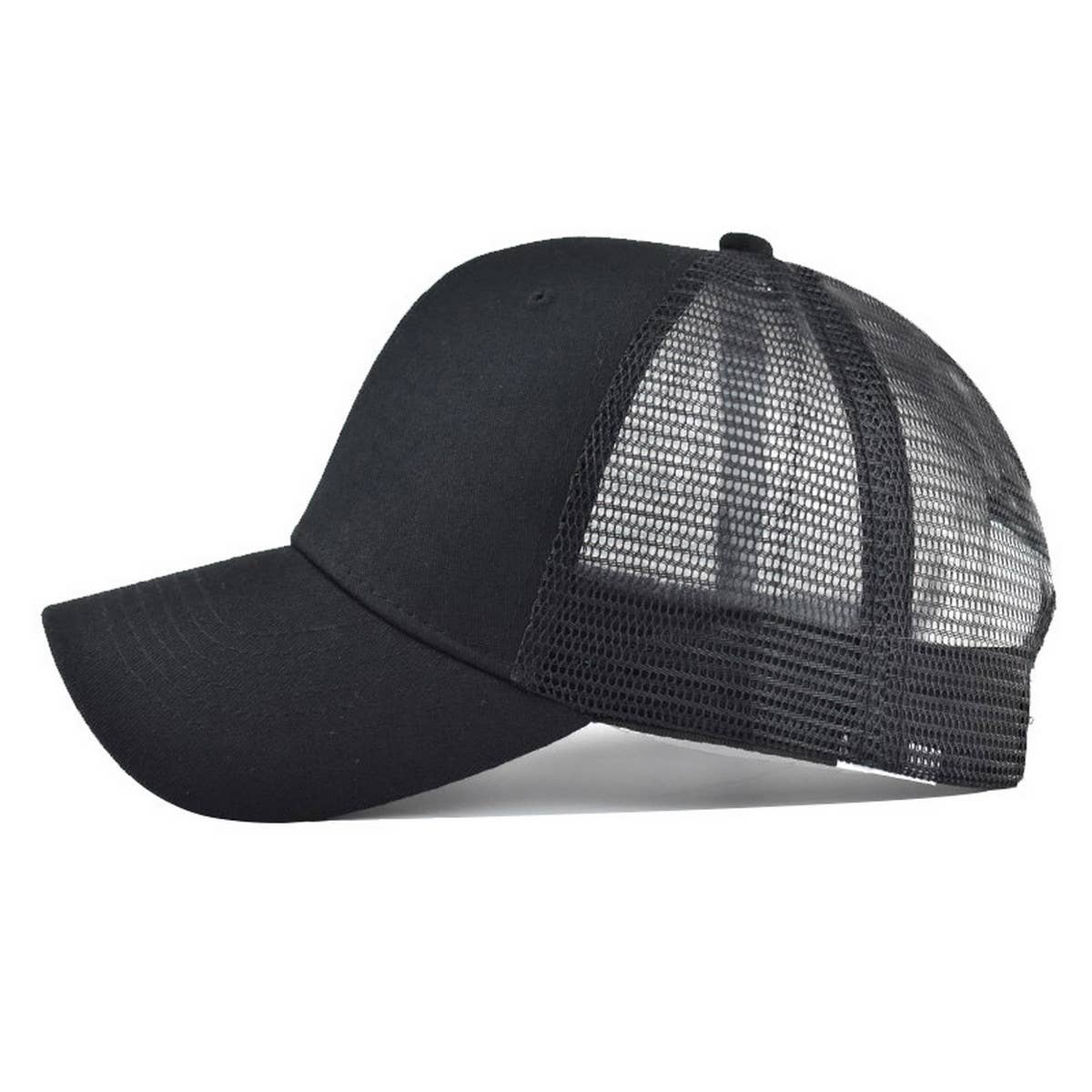 CLASSIC COTTON SOLID BREATHABLE MESH TRUCKER HAT_CWAH1371
