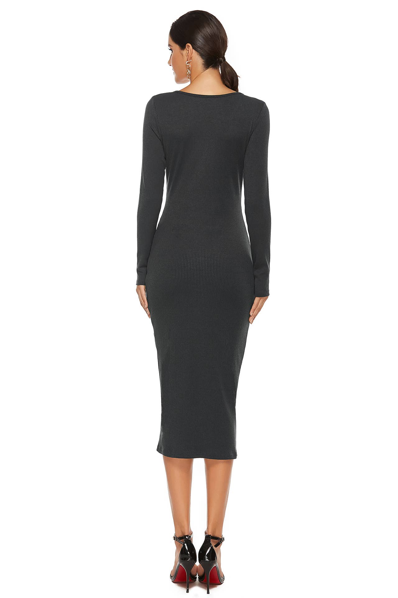 LONG SLEEVE SEXY SLIMMING HIP WRAP DRESS