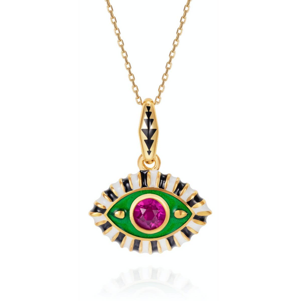 NEW STAINLESS STEEL EVIL EYE PENDANT NECKLACE_CWMM3831