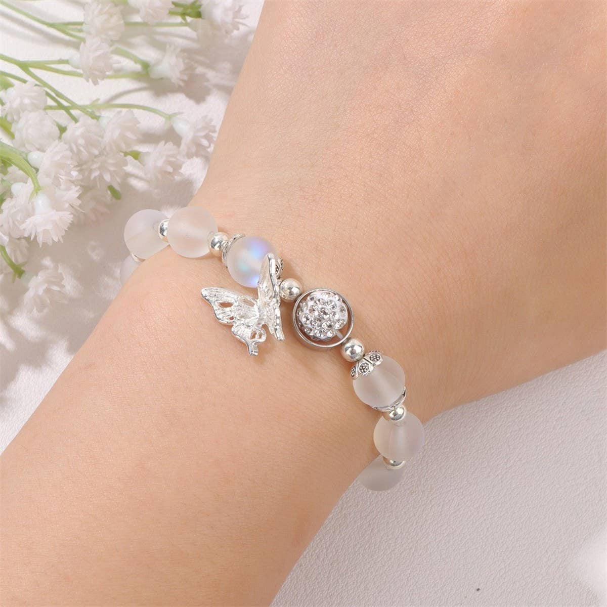 SUMMER BUTTERFLY WHITE MOONLIGHT BRACELET_CWAJE2089
