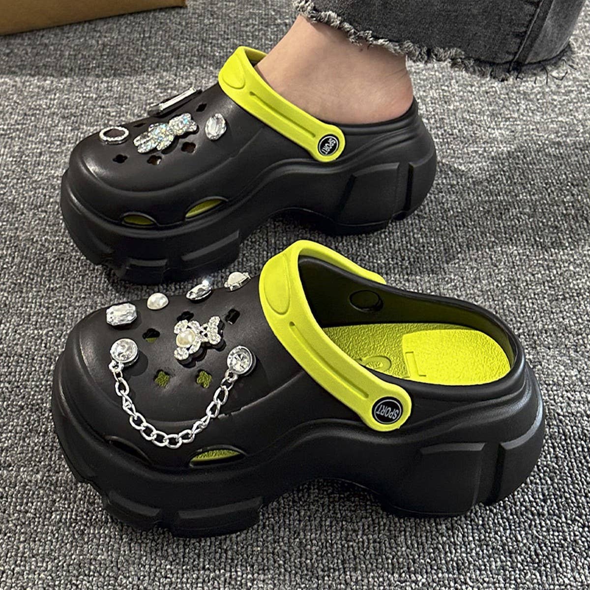 FASHION DIAMOND BEAR NEW HOLE SHOES SANDALS_CWSHS0814