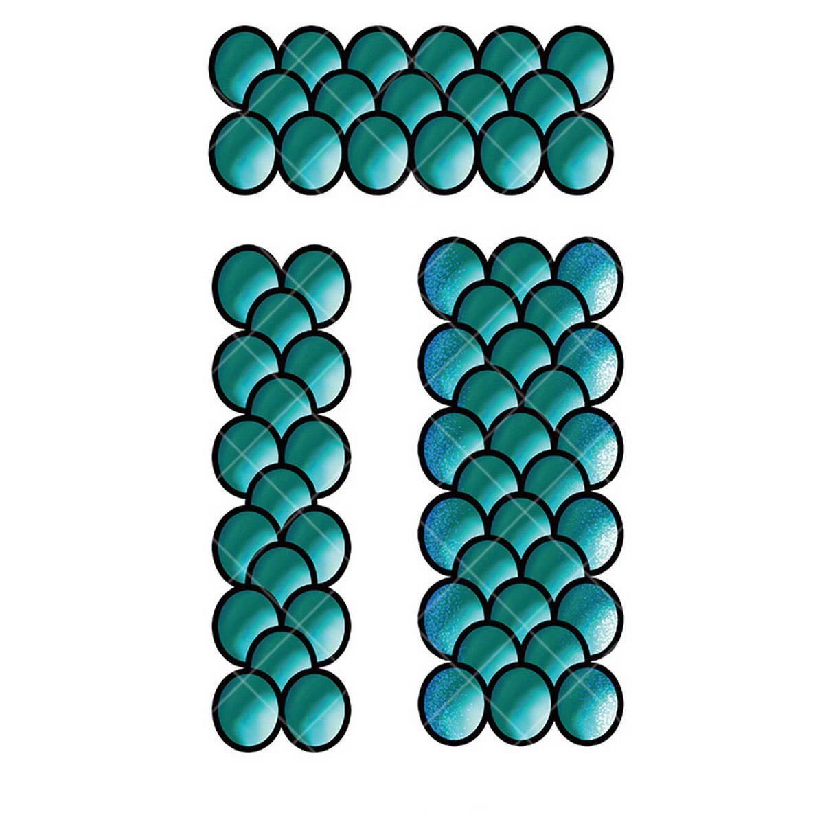 Summer Mermaid Scale Tattoo Stickers Waterproof_CWMM8368