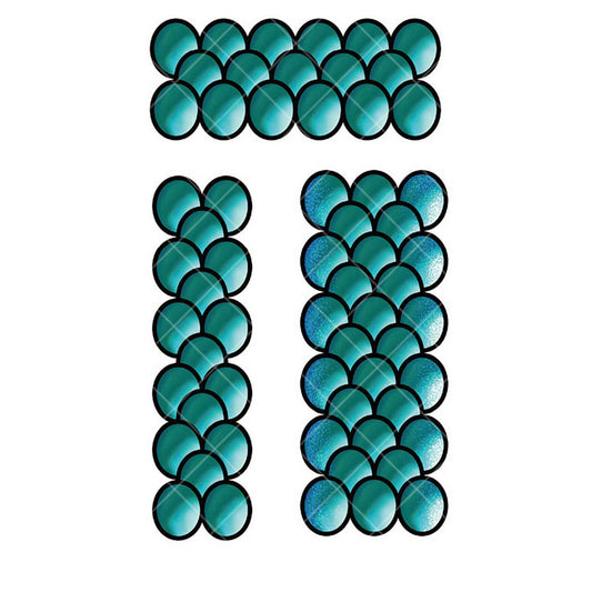 Summer Mermaid Scale Tattoo Stickers Waterproof_CWMM8368