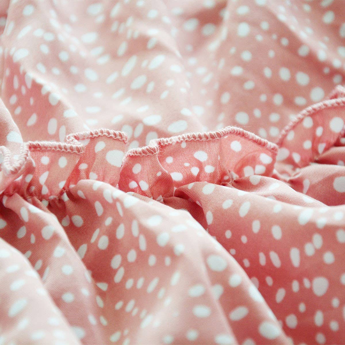 HIGH WAIST CHIFFON LONG SKIRT POLKA DOT SKIRT