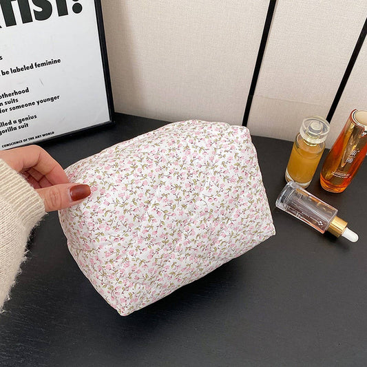 NEW FLORAL FABRIC LARGE CAPACITY COSMETIC BAG_CWAB4379