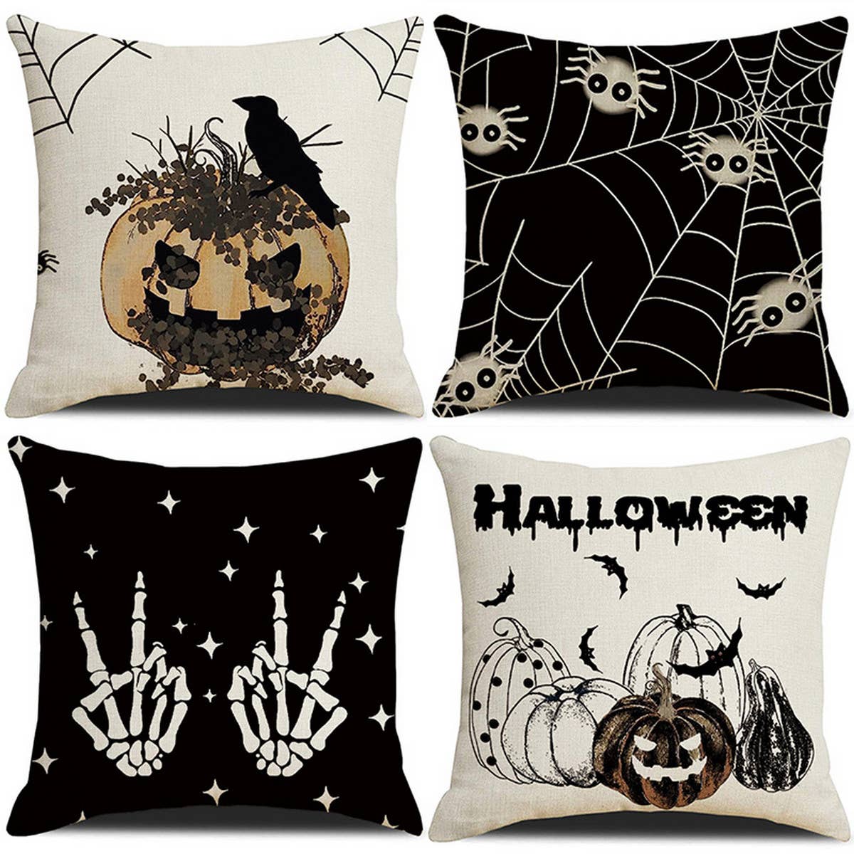 FUNNY LETTER PRINT HALLOWEEN PILLOWCASE