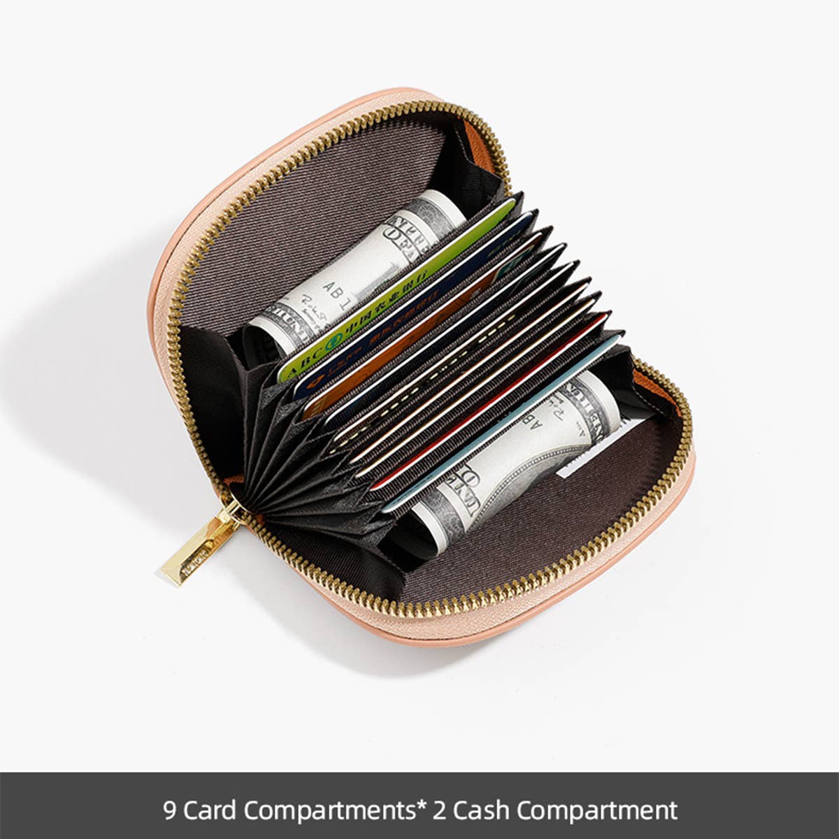 LARGE CAPACITY MULTI SLOT ZIPPERED WALLET CARD BAG_CWAB1621