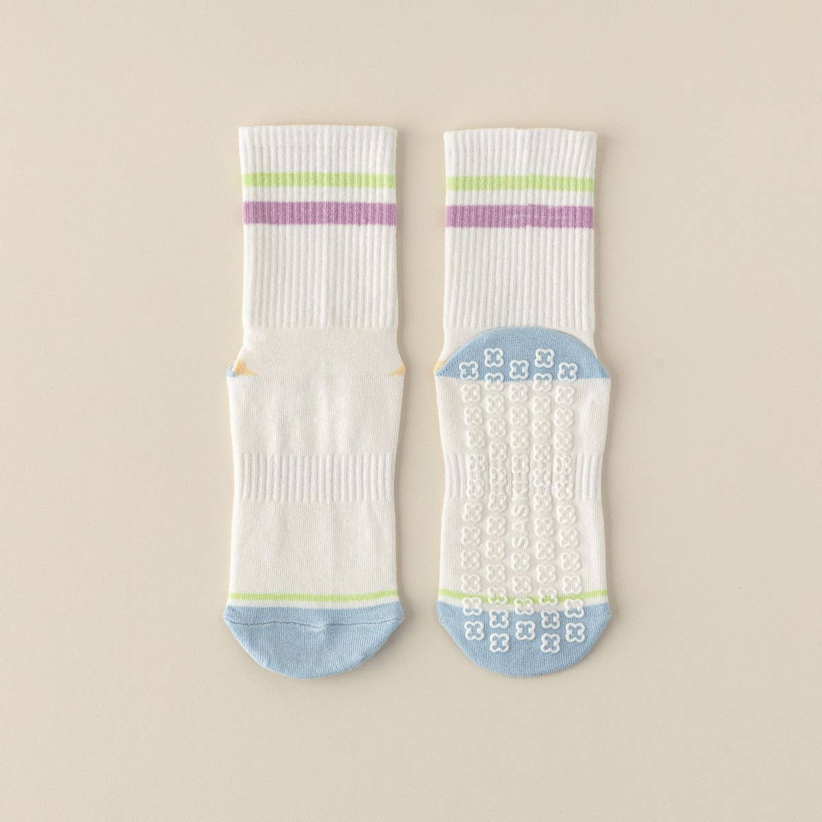 SPORTS NON-SLIP COLOR MATCHING YOGA MID-TUBE SOCKS_CWMS1359