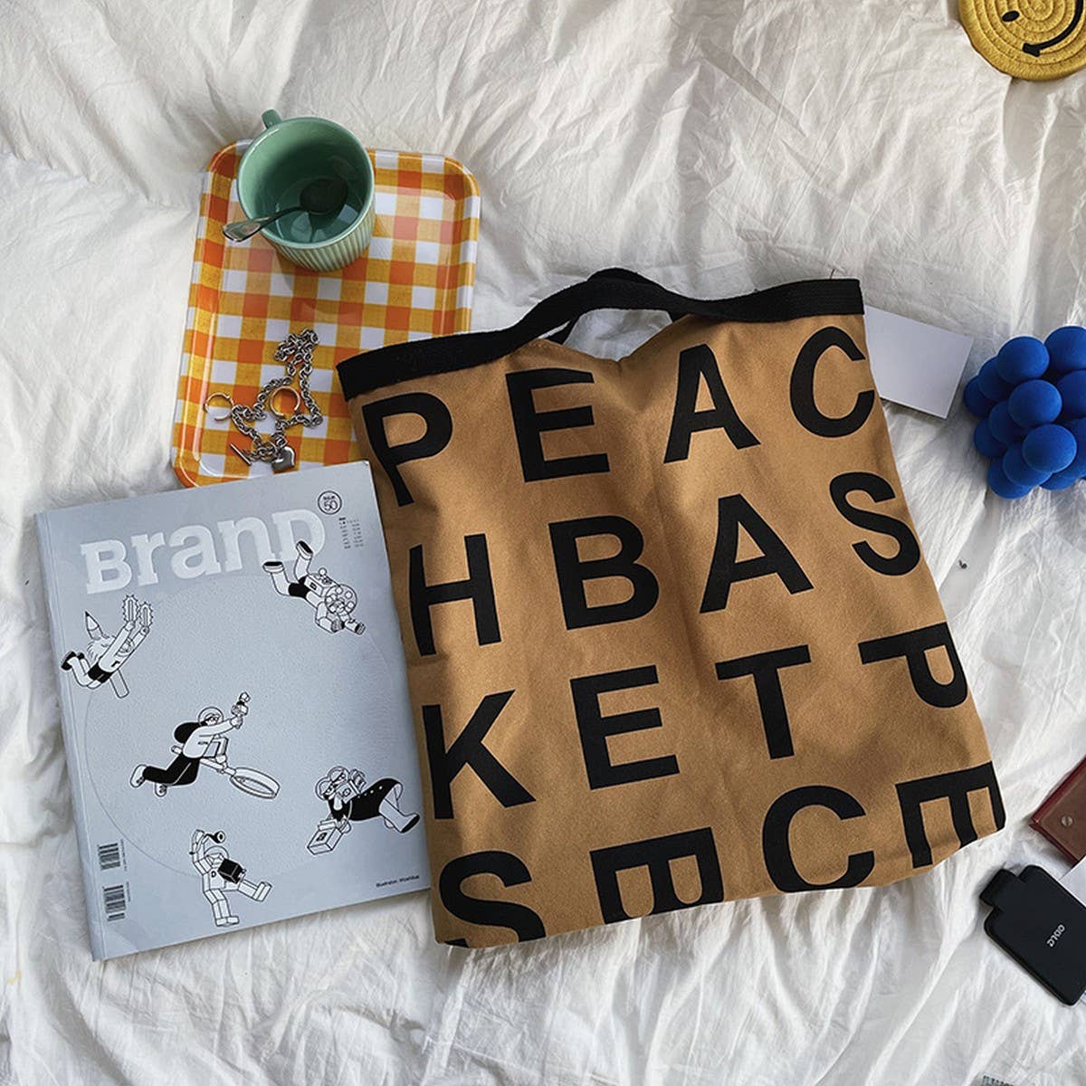 LETTER EMBROIDERED LARGE CAPACITY CANVAS TOTE BAG_CWAB1682