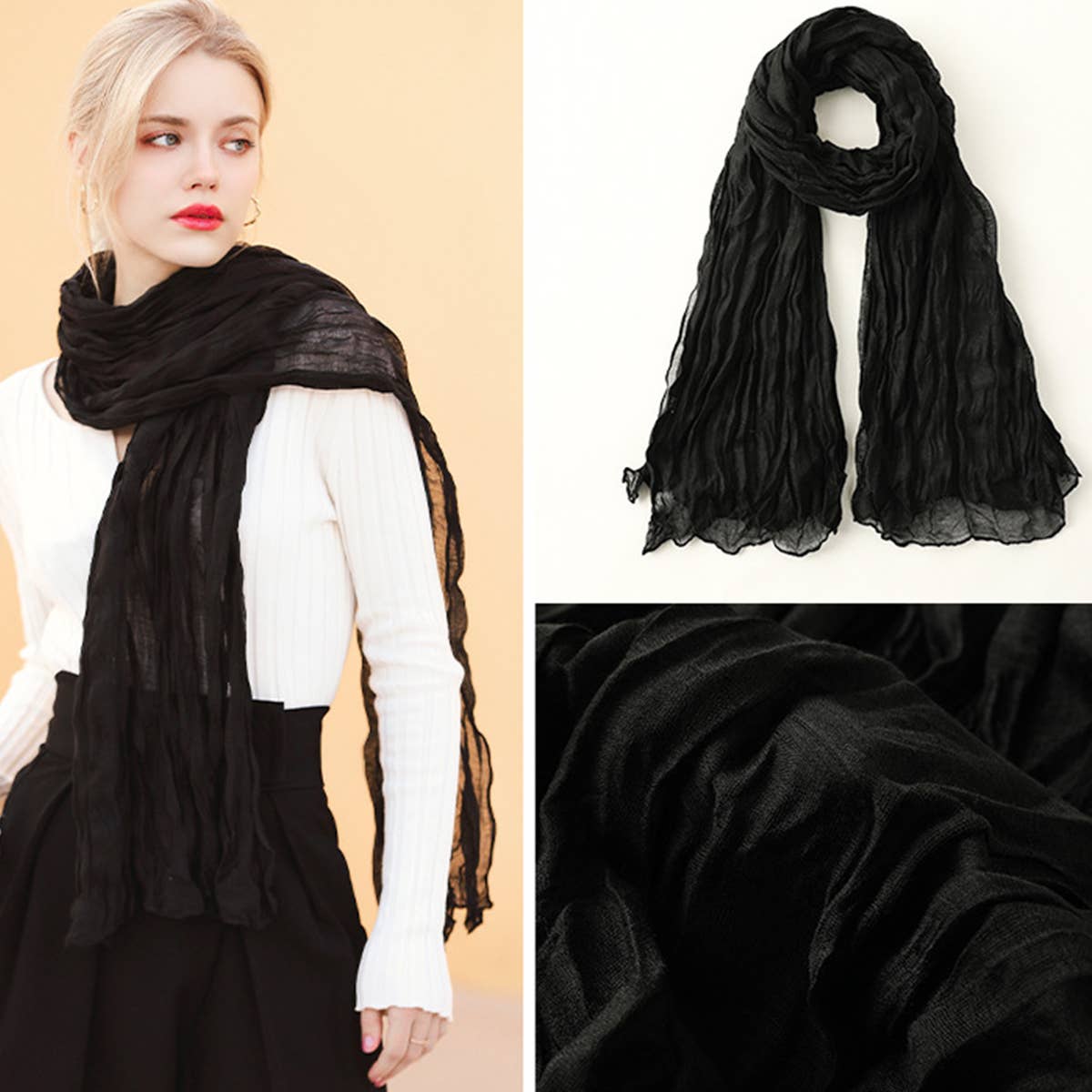 WOMEN COTTON SCARVES SOFT FASHION WRAP SHAWL