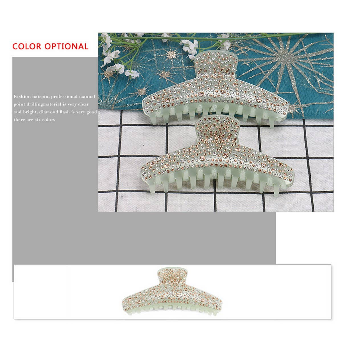 VINTAGE ACETATE CLIP SHARK CLIP HAIRPIN