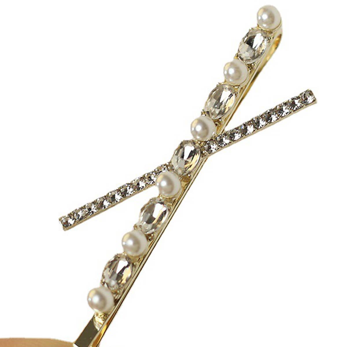 X-SHAPED DIAMOND CRYSTALHAIR CLIP_CWAHA1221