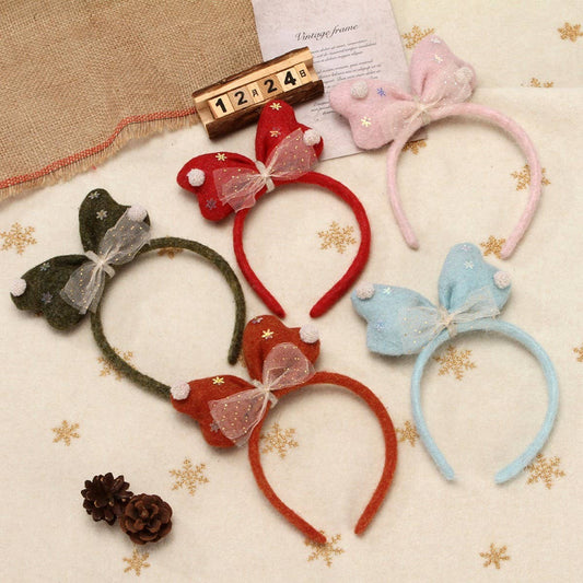 CHRISTMAS CUTE LACEBOW HAIRPIN HEADBAND DECORATION