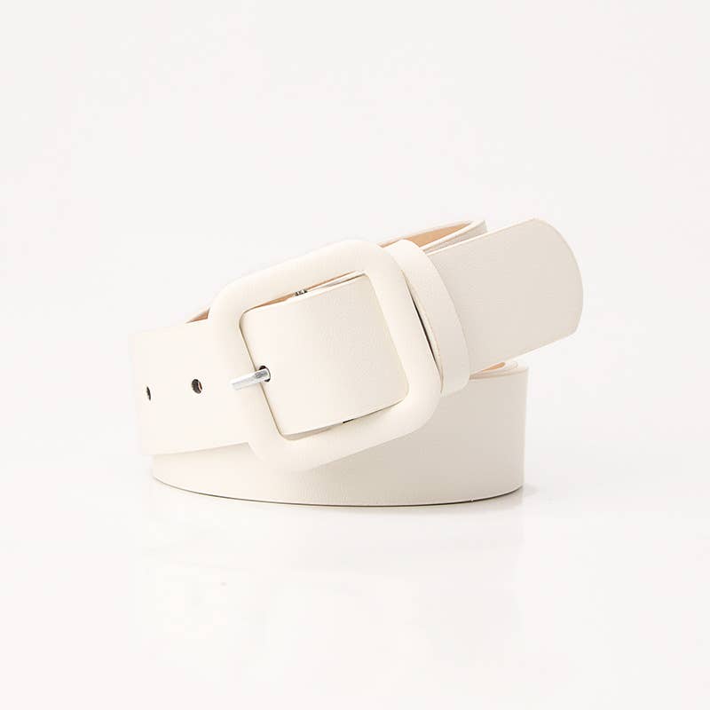 Square-buckle candy-colored versatile belt