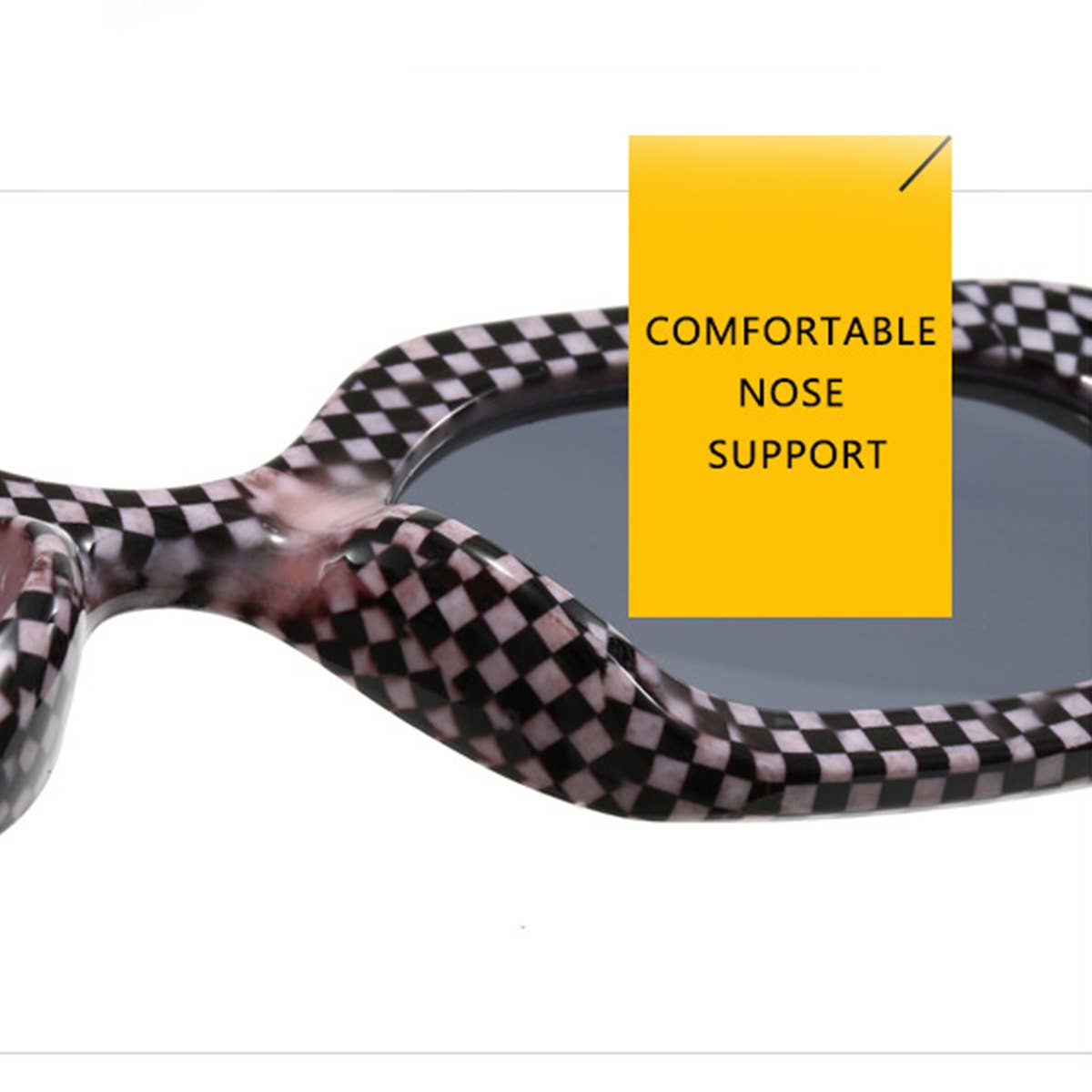 VINTAGE OVAL PLAID SUNGLASSES