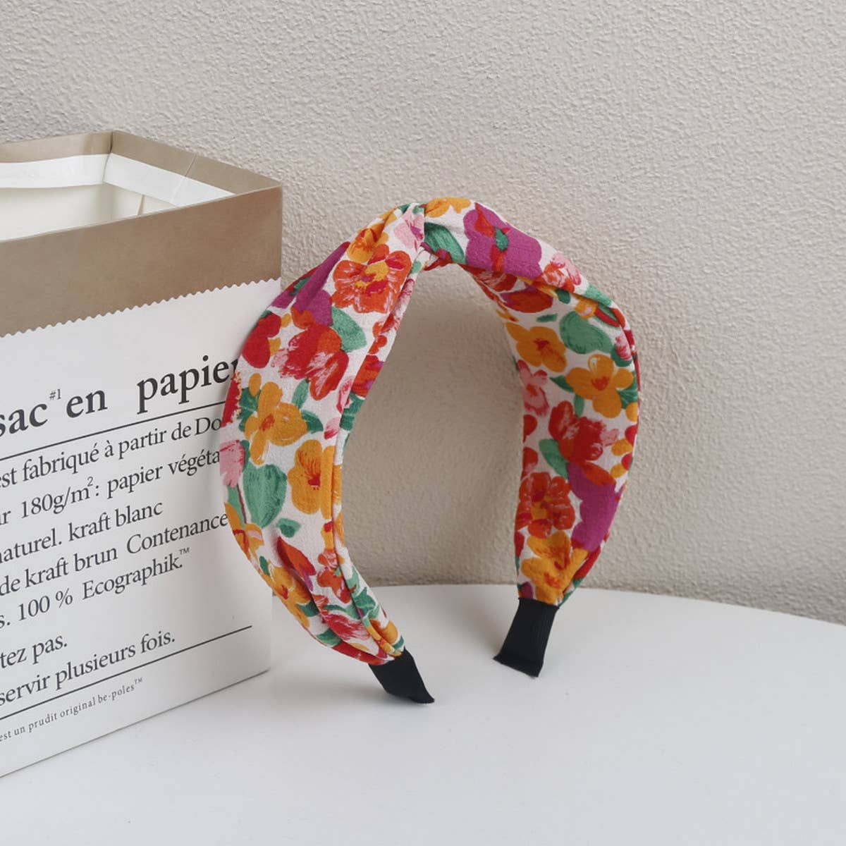 RETRO WIDE-BRIMMED PRINTED CROSS HEADBAND_CWAHA1717