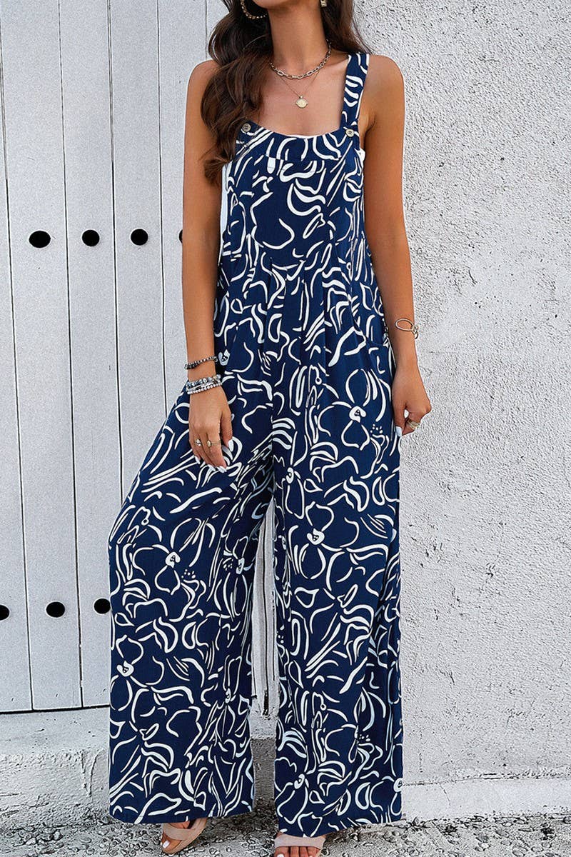 TEMPERAMENT ELEGANT PRINTING JUMPSUIT_CWSJS0326