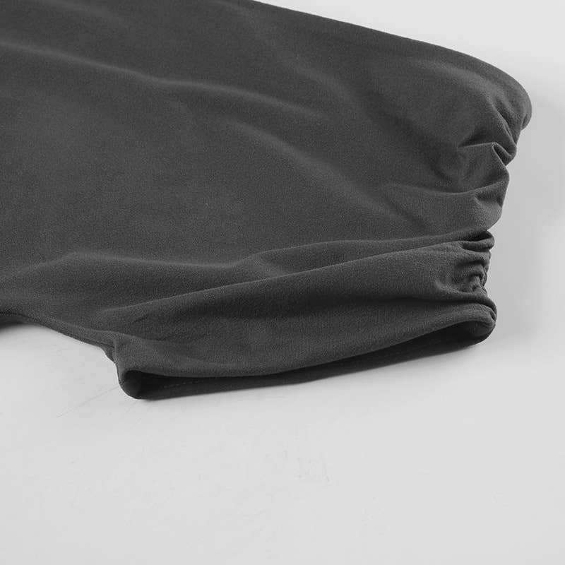 Off-the-shoulder pull-out high-waisted dress