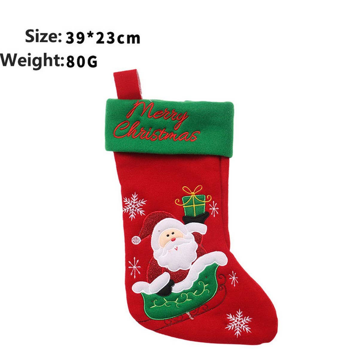 Cartoon Santa & Snowman Christmas Stocking Bag_CWAJE05373