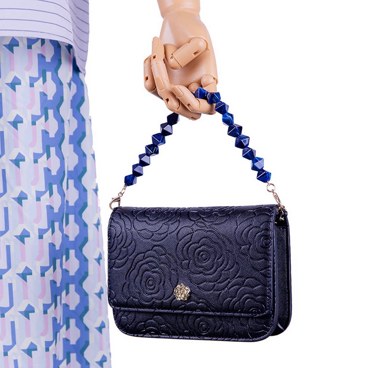 Colorful Acrylic Irregular Bead Bag Chain 11.81in