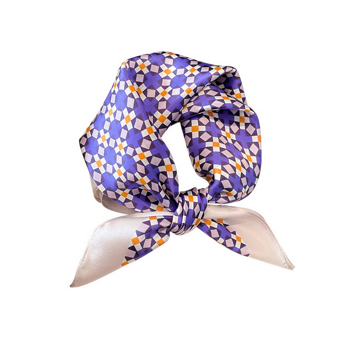 Purple Floral Silk Scarf - Elegant Square Scarf_CWASC0626