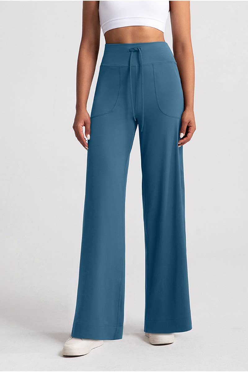 CWBLP1510_LOOSE STRAIGHT DRAWSTRING SPORTS YOGA PANTS