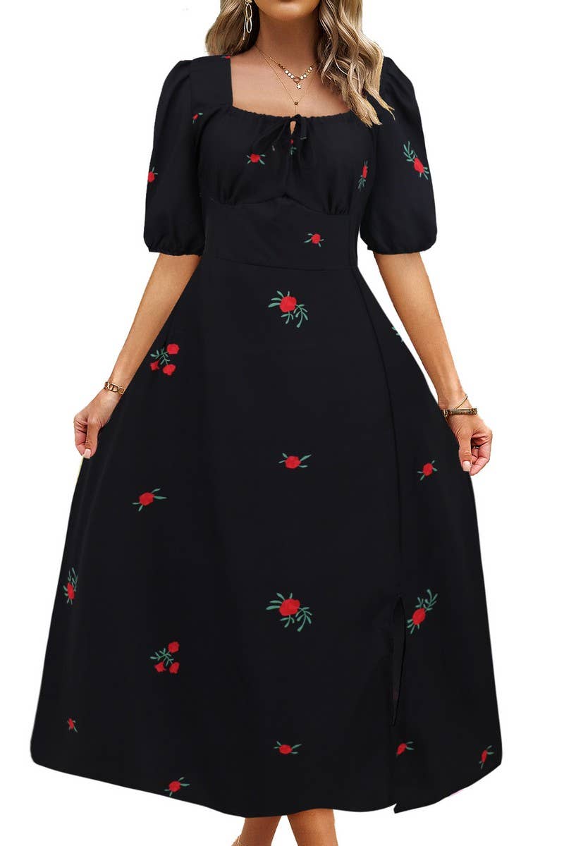 CWDMD6220_FLORAL LANTERN SLEEVE ELEGANT MAXI DRESS