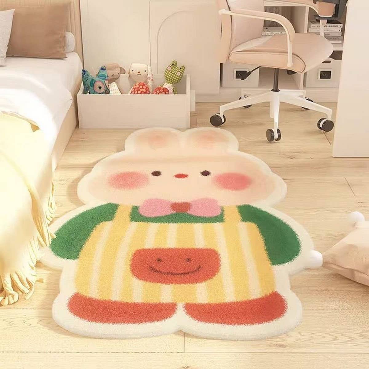 Cute Cartoon Fleece Rug for Bedroom & Living Room