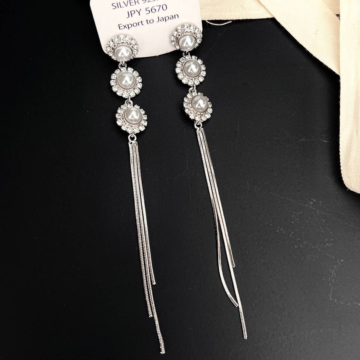 LIGHT LUXURY HIGH-END PEARL TASSEL STUD EARRINGS