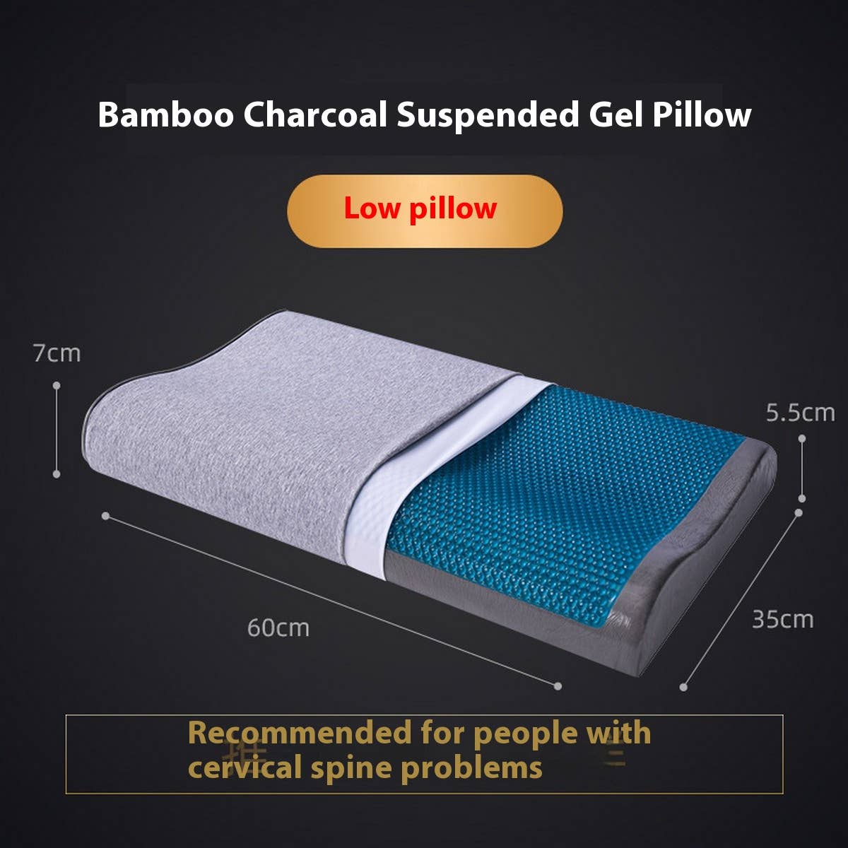 Cooling Gel Memory Foam Pillow, Slow Rebound