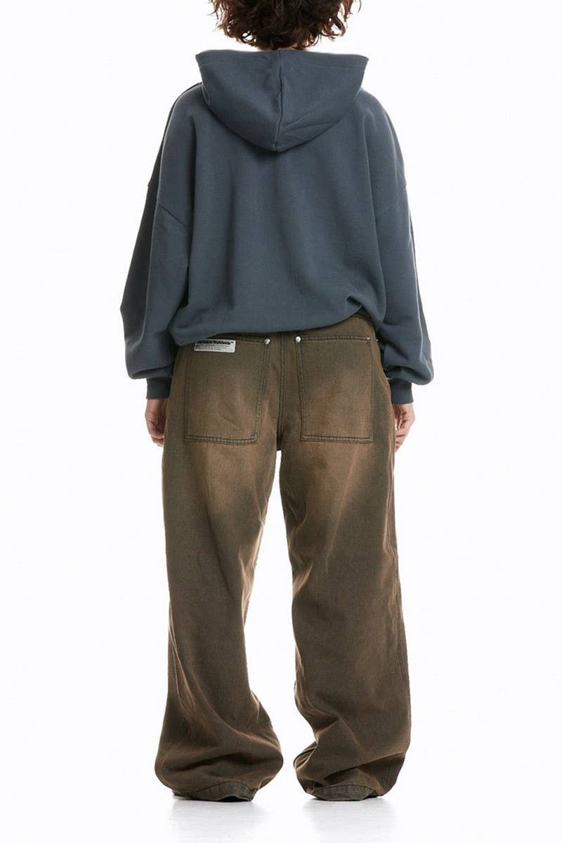 CWOHOL1115_STAR LETTER EMBROIDERED STREETWEAR UNISEX HOODIE