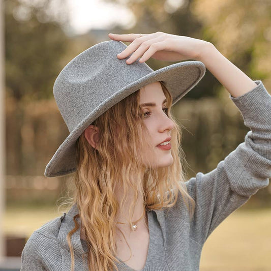 WOMEN SOLID COLOR WIDE-BRIMMED SOFT PANAMA HAT_CWAH0593