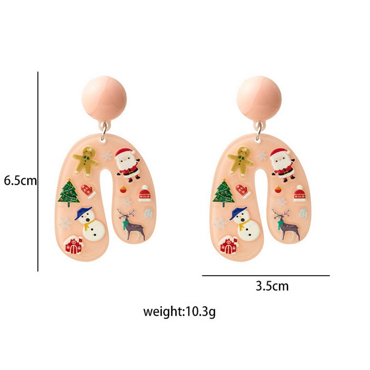 CARTOON U-SHAPED PRINT SWEET EARRINGS_CWAJE1872