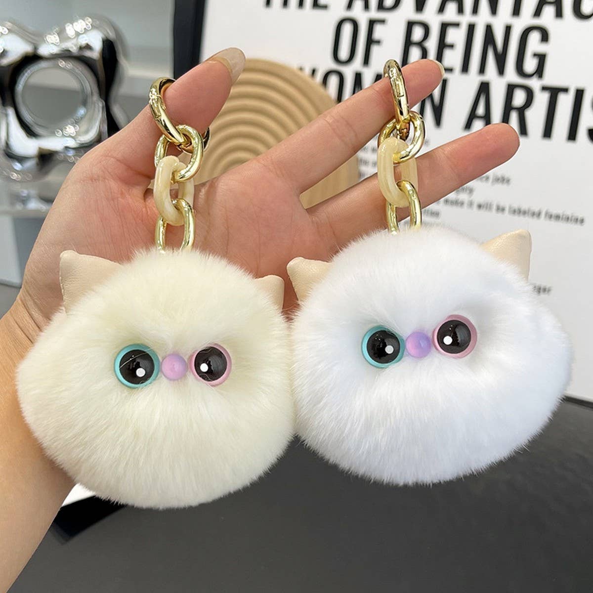 CUTE PLUSH KITTEN CAR KEYCHAIN PENDANT GIFT