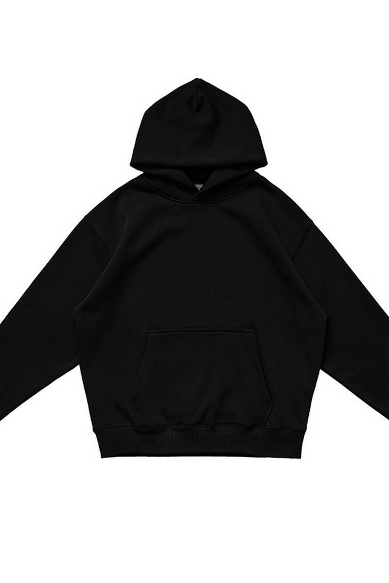 CWOHOL0765_SOLID COLOR THICKENED HOODED SWEATSHIRT