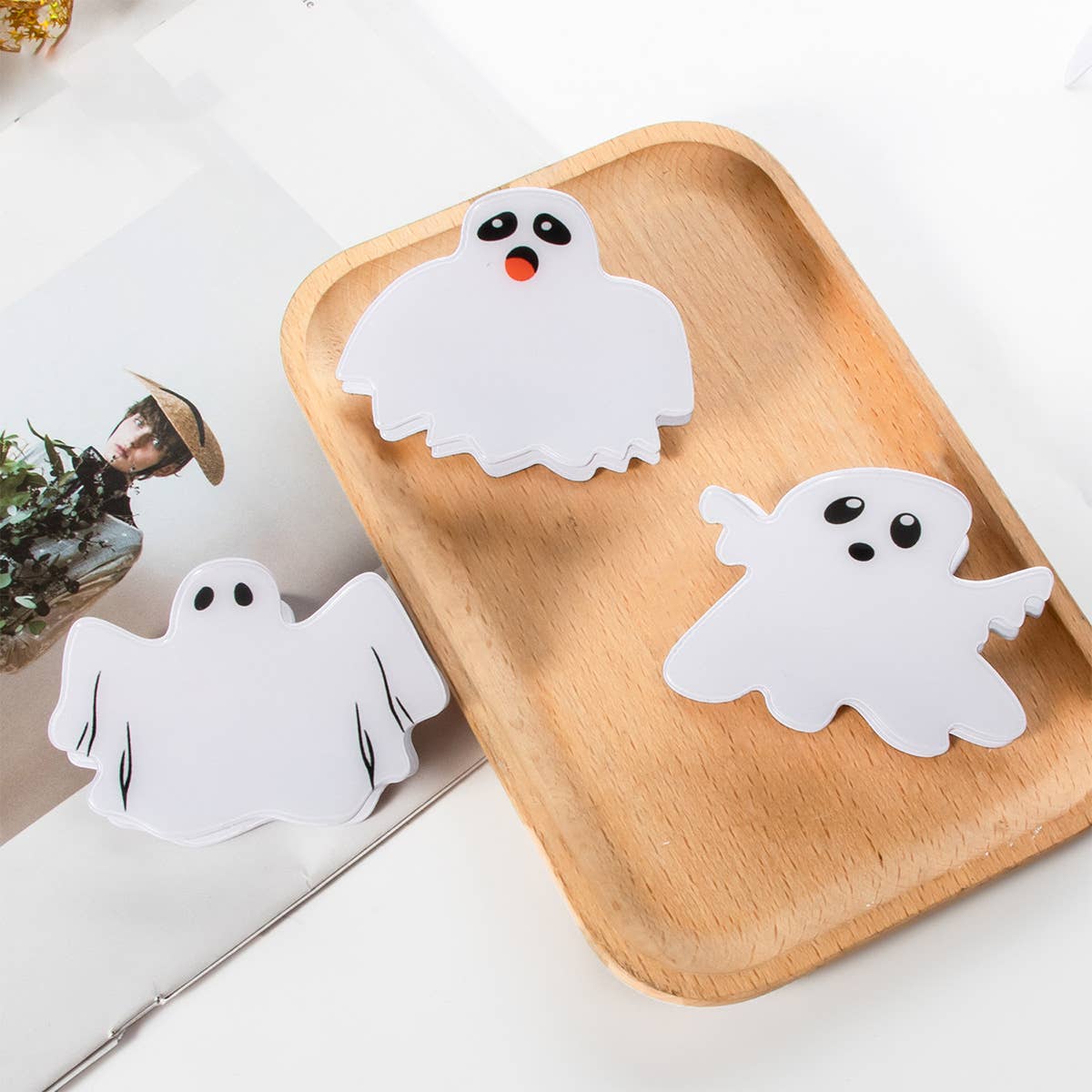 Halloween Ghost Hair Claw, Back Bun Spooky Clip_CWAHA1456