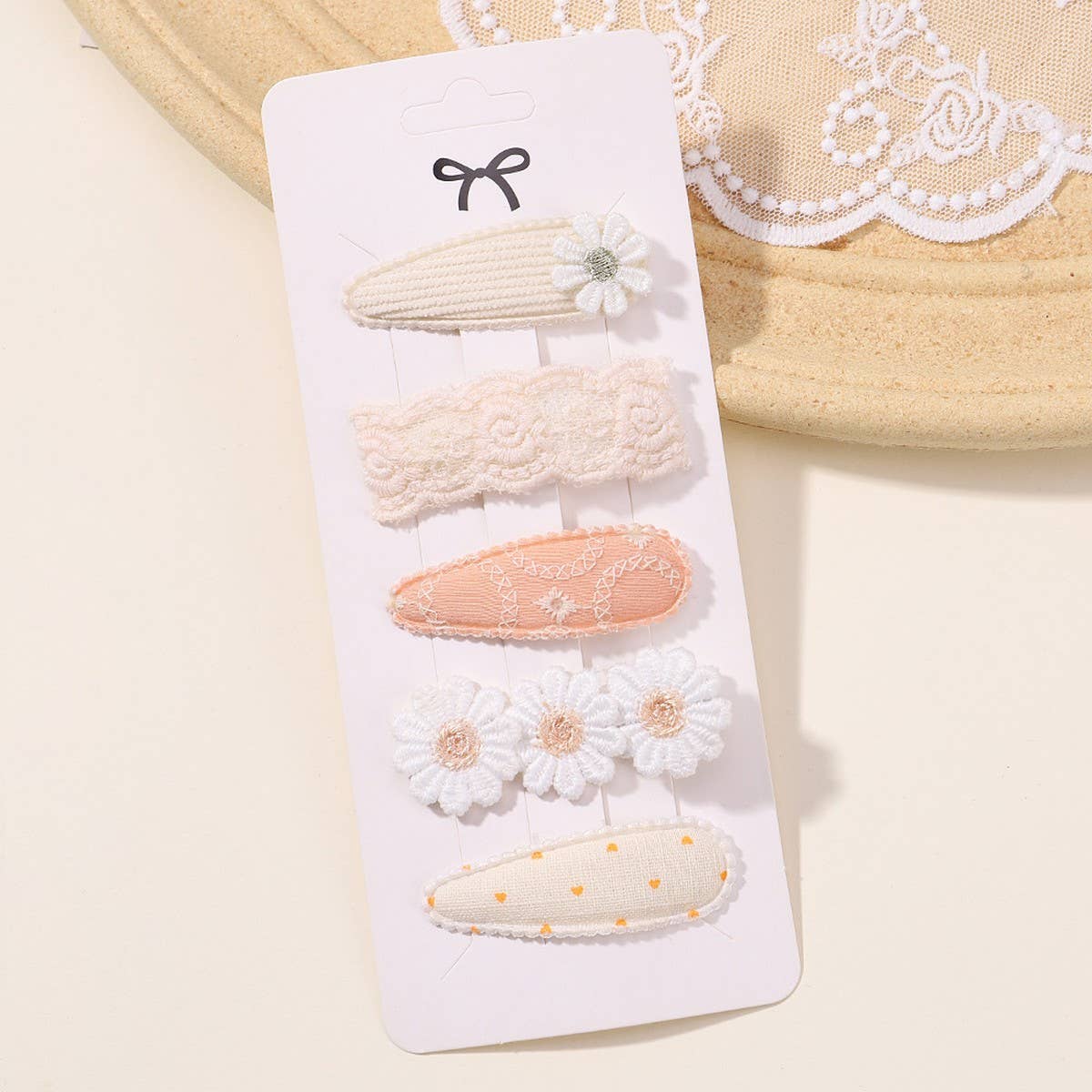 Daisy BB Clip Set ? Printed Cute Fabric Clips